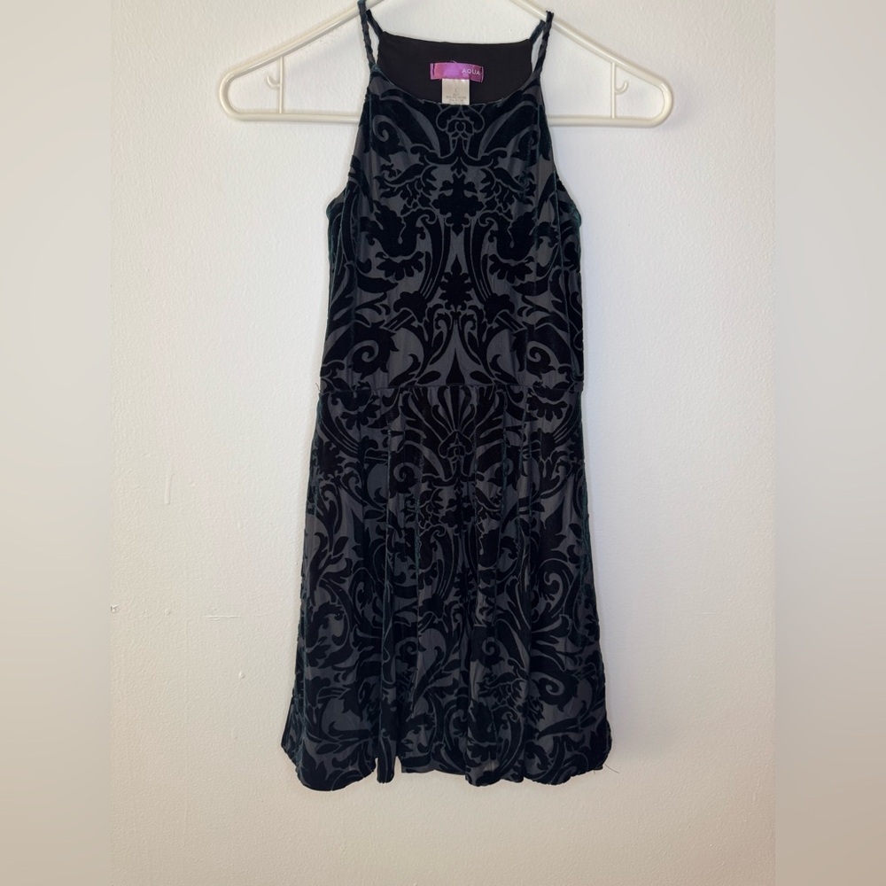 AQUA Velvet mid-length dress